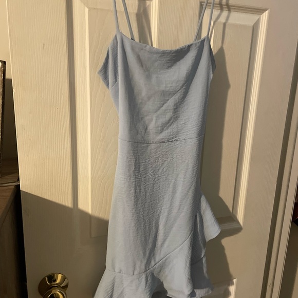 Baby blue adjustable spaghetti straps with open tie back size SMALL - Picture 2 of 5